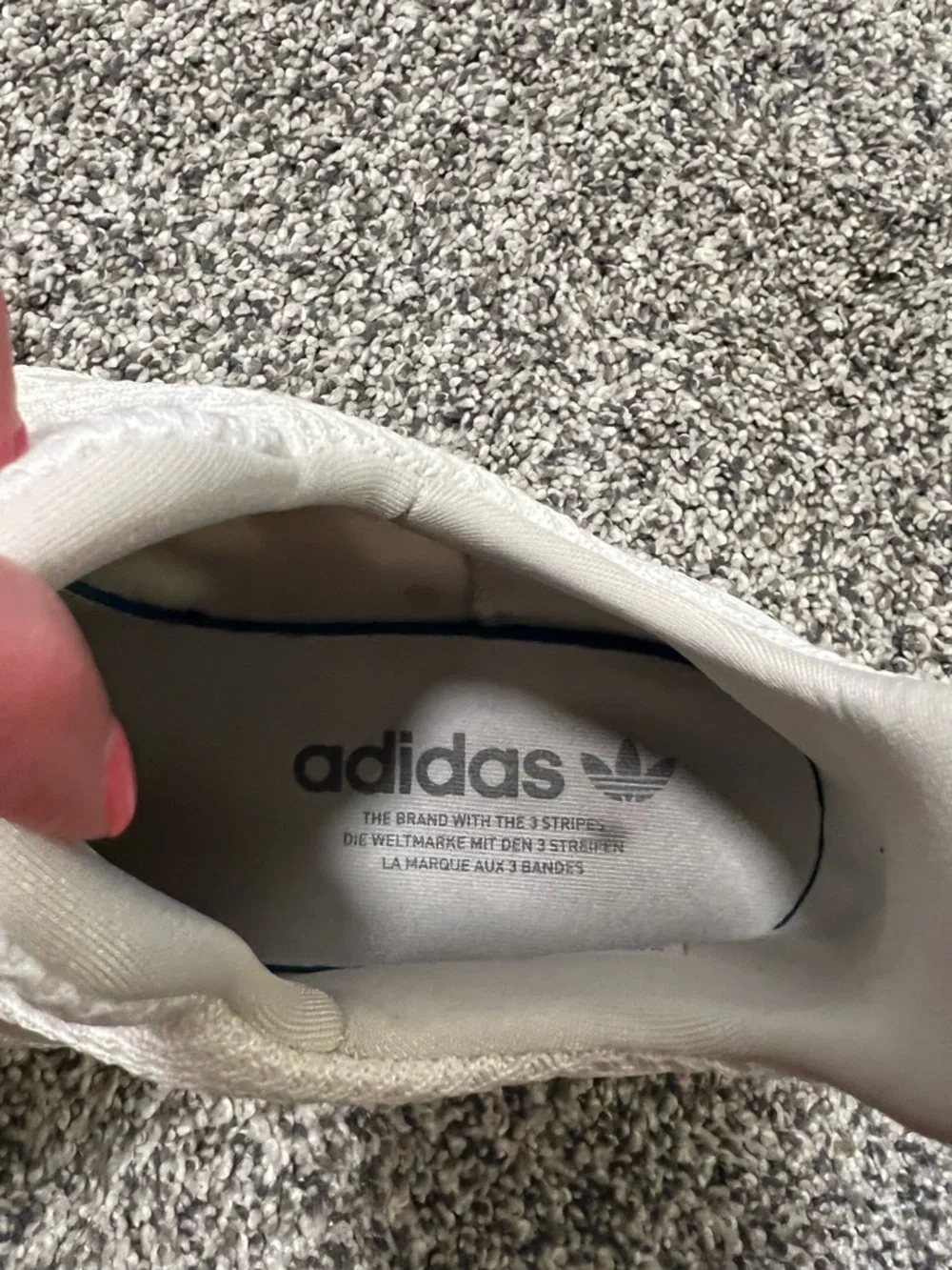 Adidas Men's All-White Knit Athletic Sneakers - Picture 6 of 8